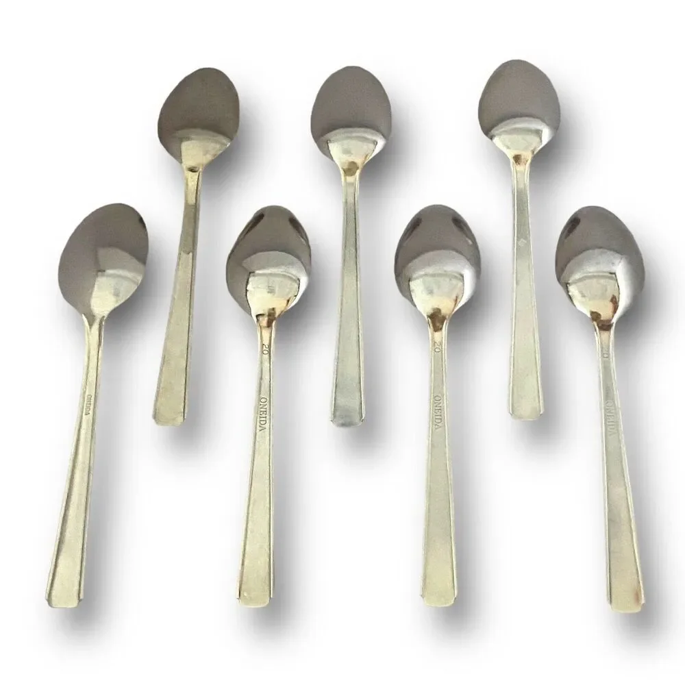 Oneida Park Place Flatware Lot of 7 Silver Plated Teaspoons 6 in Rare Pattern